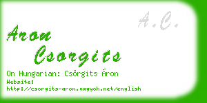 aron csorgits business card